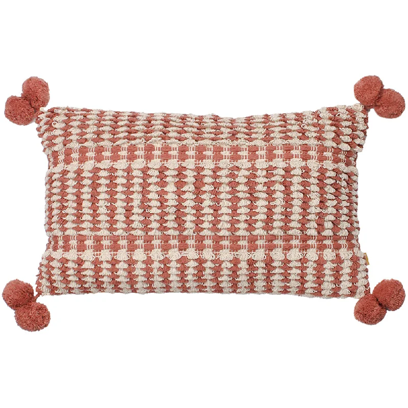 Ayaan Pom-Pom Cushion Brick