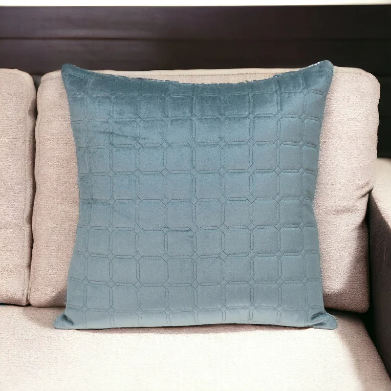 Gray Quilted Decorative Throw Pillow