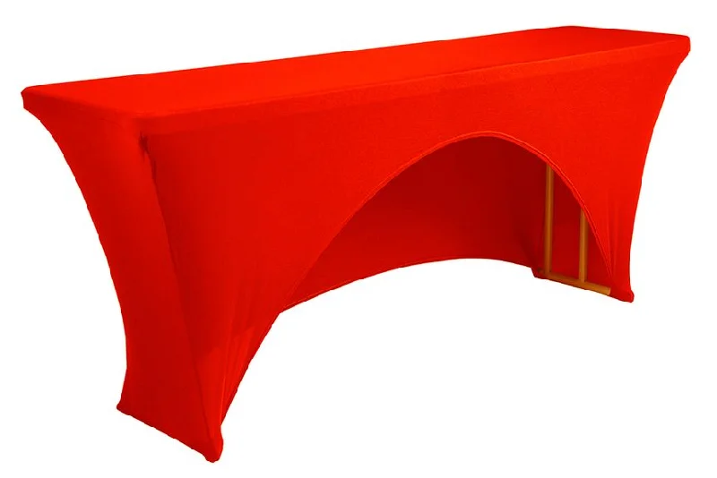 6 ft x 18" Open Back Spandex (220 GSM) Table Cover - Red (1pc)