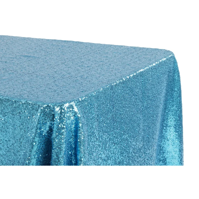 Glitz Sequin 90"x156" Rectangular Tablecloth - Aqua Blue