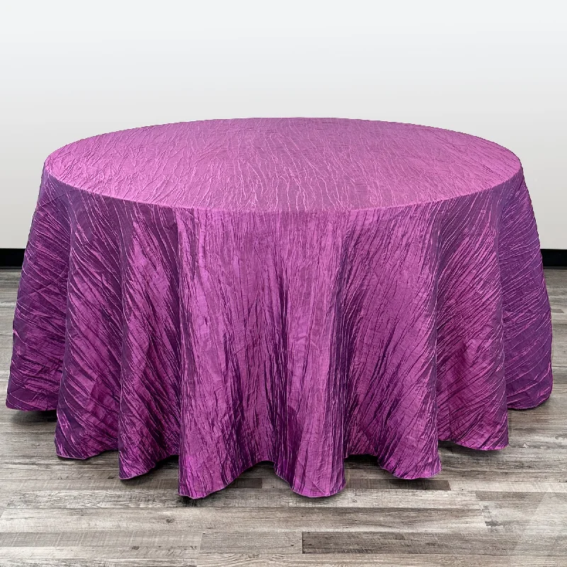 132 inch Crinkle Taffeta Round Tablecloth Purple