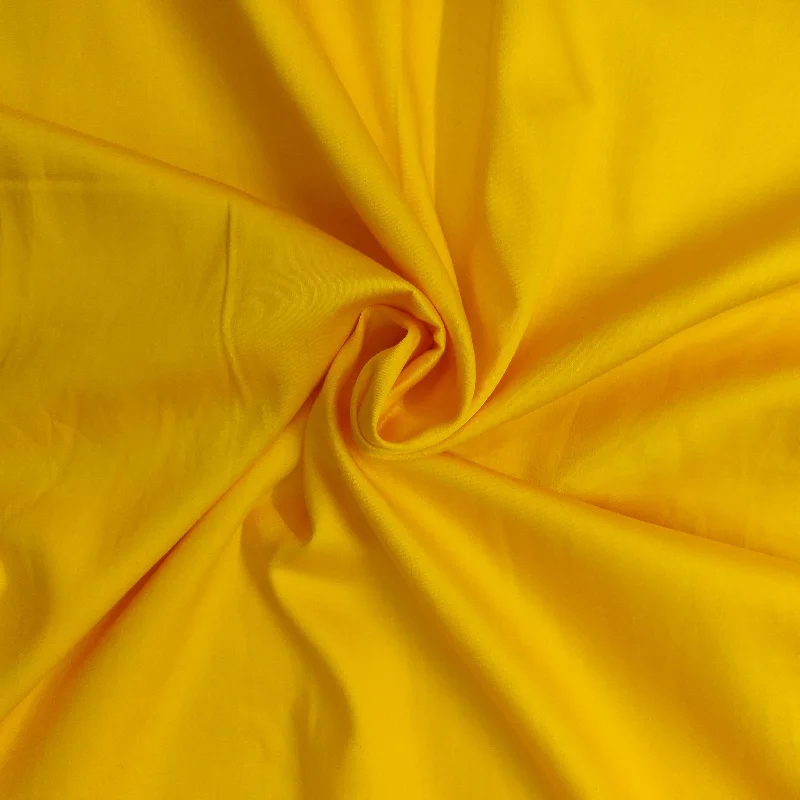 Yellow Solid Cotton Satin Fabric