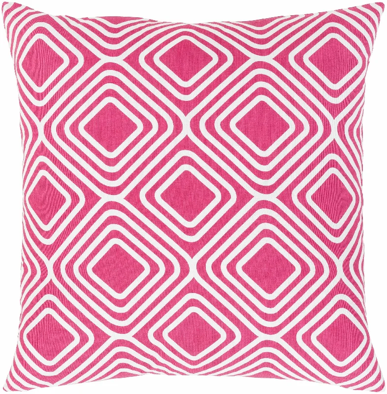 Kinross Pink Geometric Square Throw Pillow - Clearance