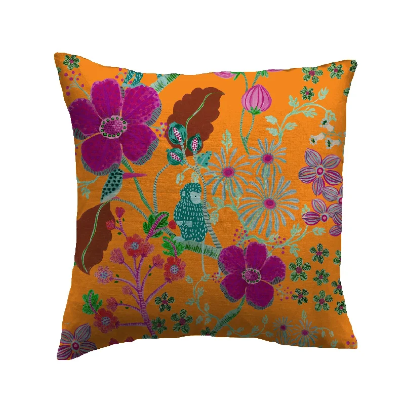 Monkey Garden Pillow - Apricot