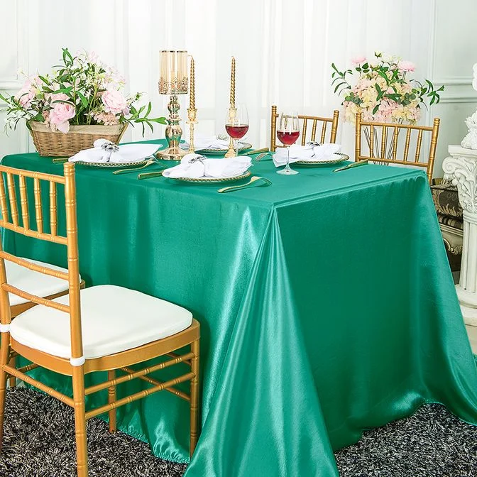 72"x120" Seamless Rectangular Satin Tablecloth - Jade (1pc)