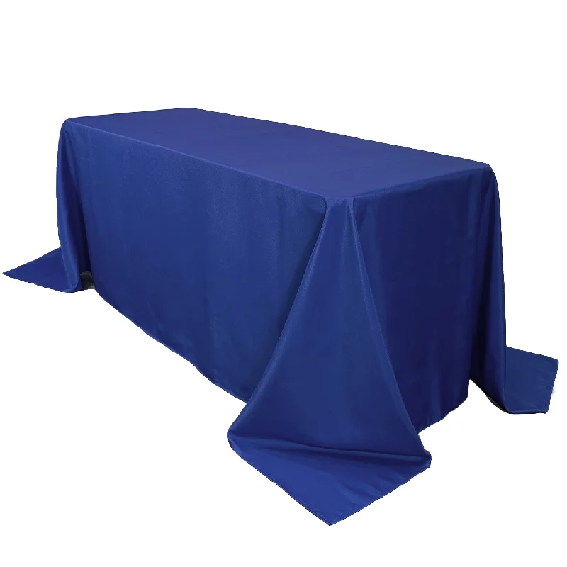 90 x 132 inch Polyester Rectangular Tablecloth Royal Blue