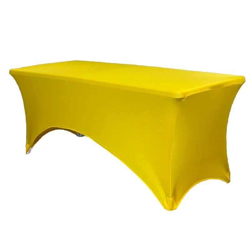 Stretch Spandex 4 Ft Rectangular Table Cover Yellow