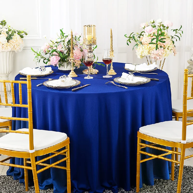 108" Seamless Round Scuba (Wrinkle-Free) (240 GSM) Tablecloth - Royal Blue (1pc)