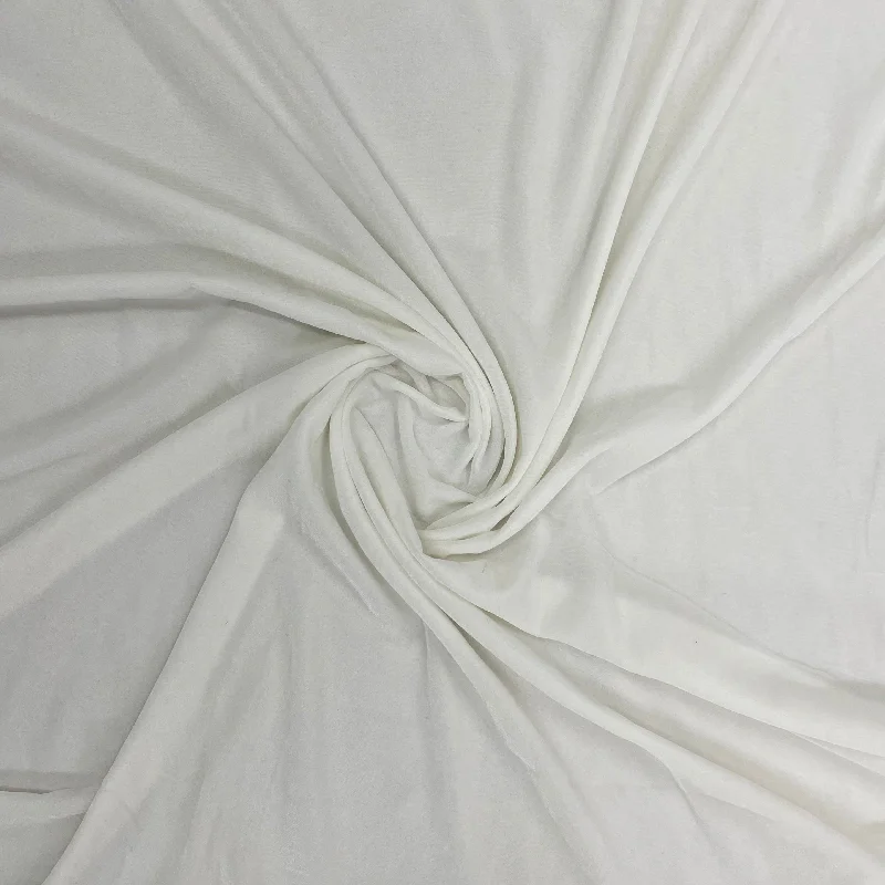 White Solid Semi Velvet Fabric