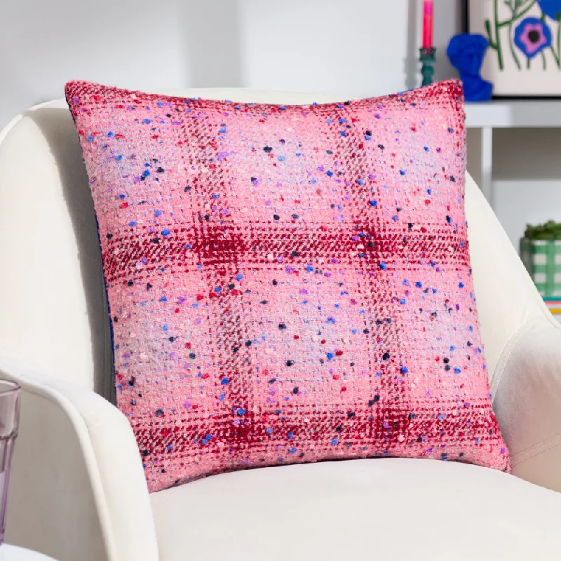 Connie Check Cushion Pink/Cobalt