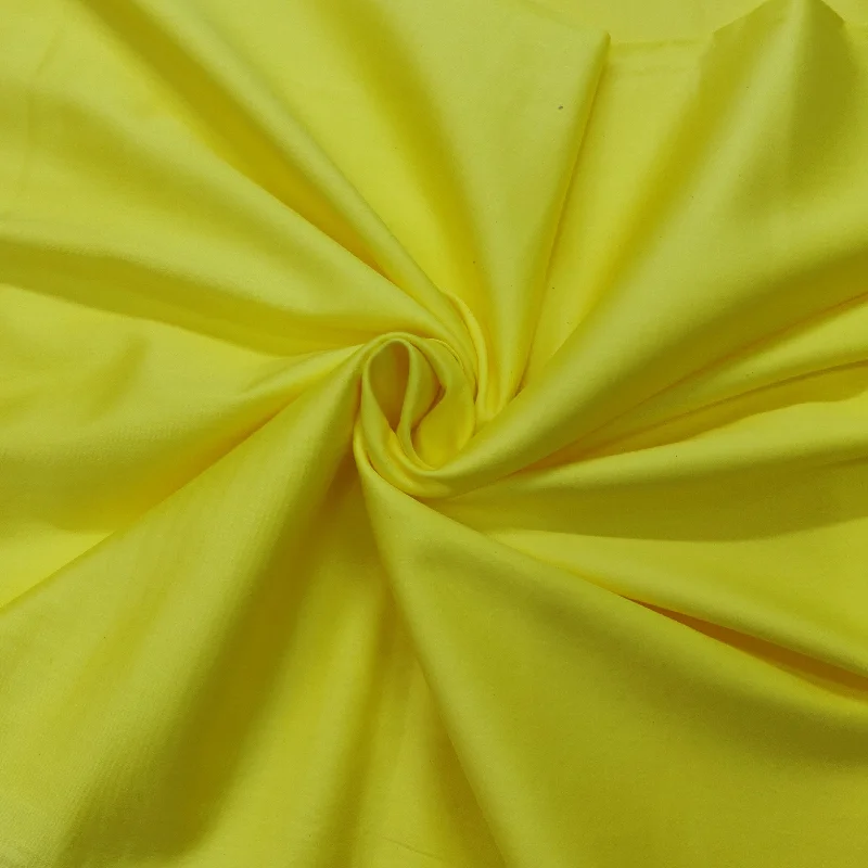 Yellow Solid Cotton Satin Fabric