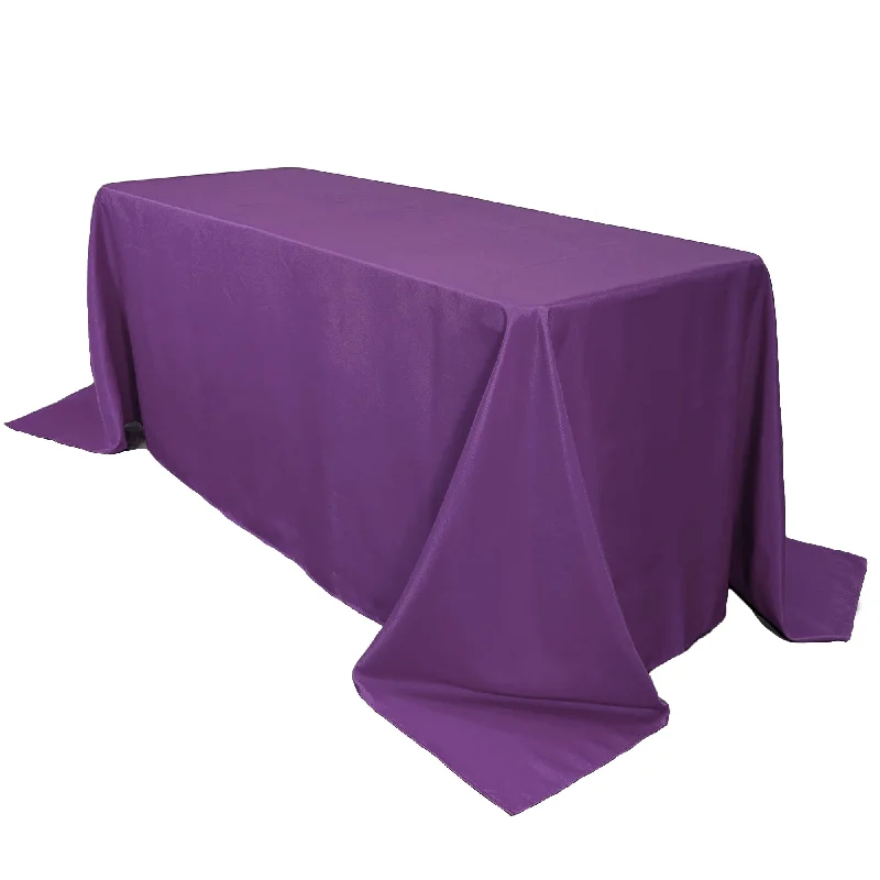 90 x 156 inch Polyester Rectangular Tablecloth Purple