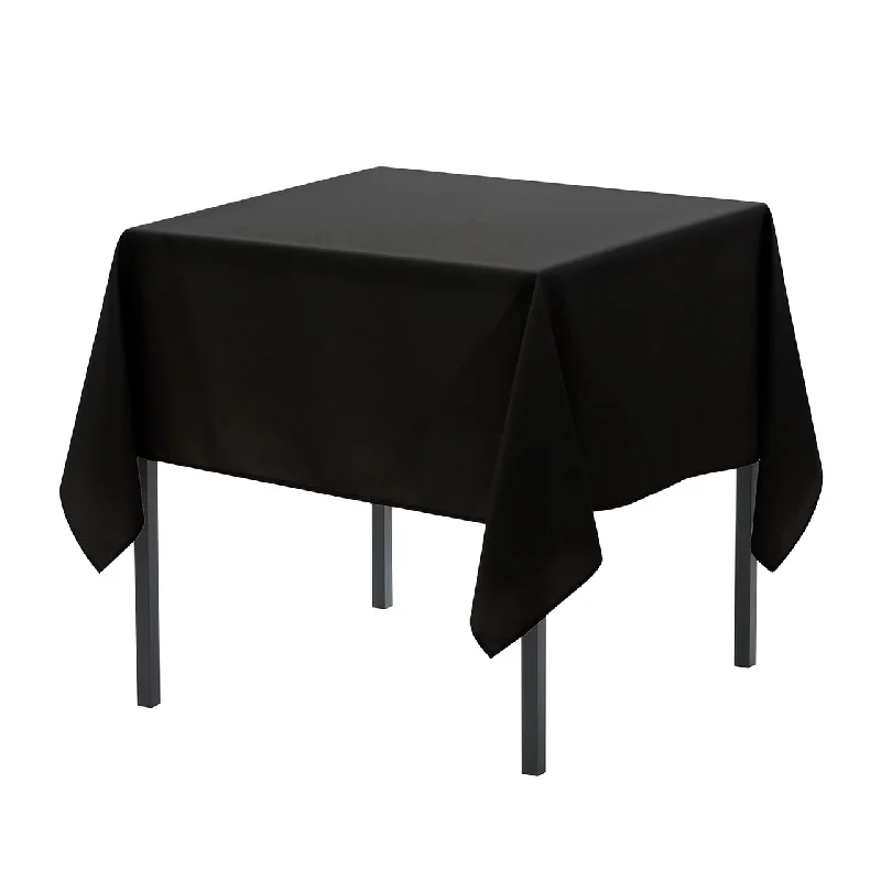 90 x 90 Inch Square Polyester Tablecloth Black