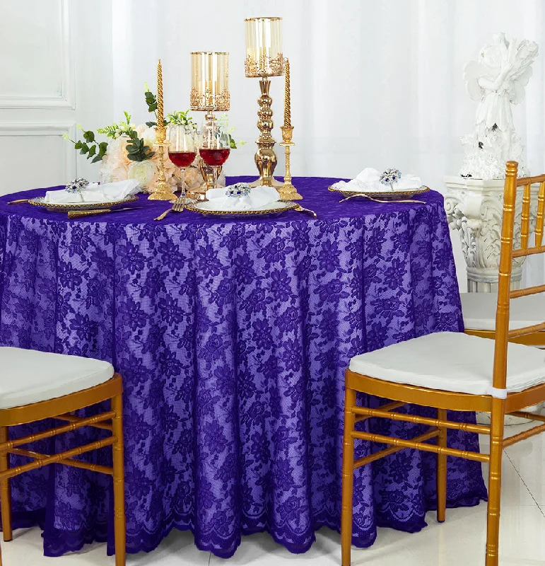 108" Round Caspari Lace Tablecloth/Table Overlay - Regency Purple (1pc)