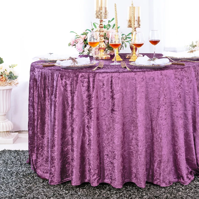 132" Round Ice Crushed Velvet (200 GSM) Tablecloth - Mauve/Dusty Rose (1pc)