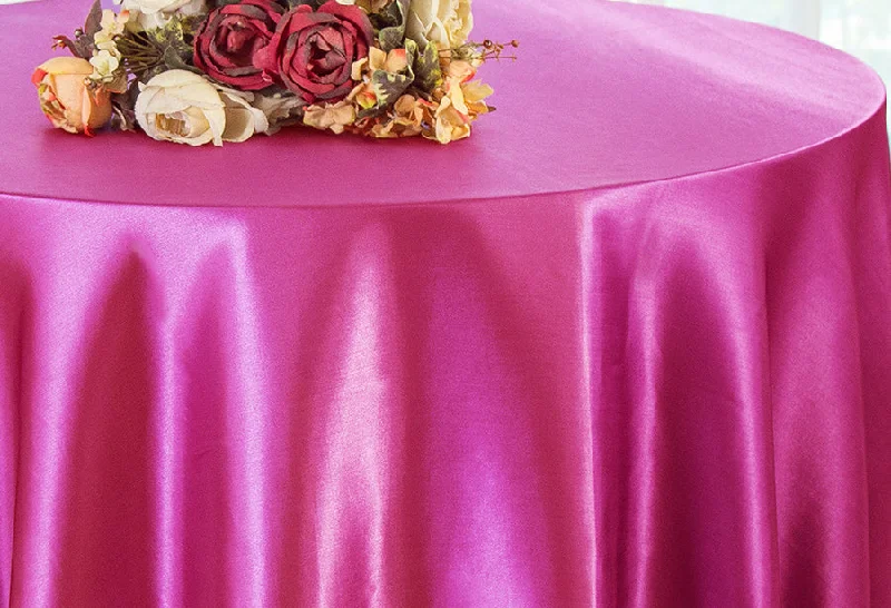 108" Seamless Round Satin Tablecloth - Magenta/Azalea (1pc)