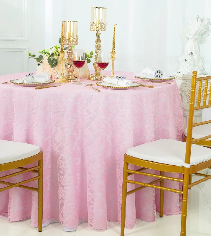 108" Round Caspari Lace Tablecloth/Table Overlay - Pink (1pc)