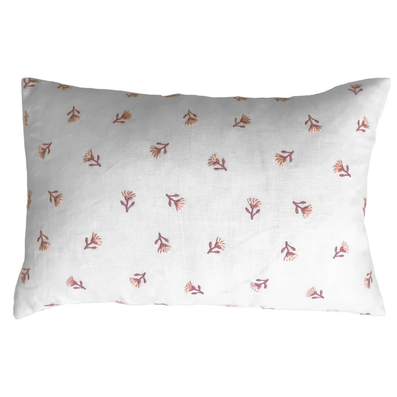 Primavera Pillow - White/Dusty Pink