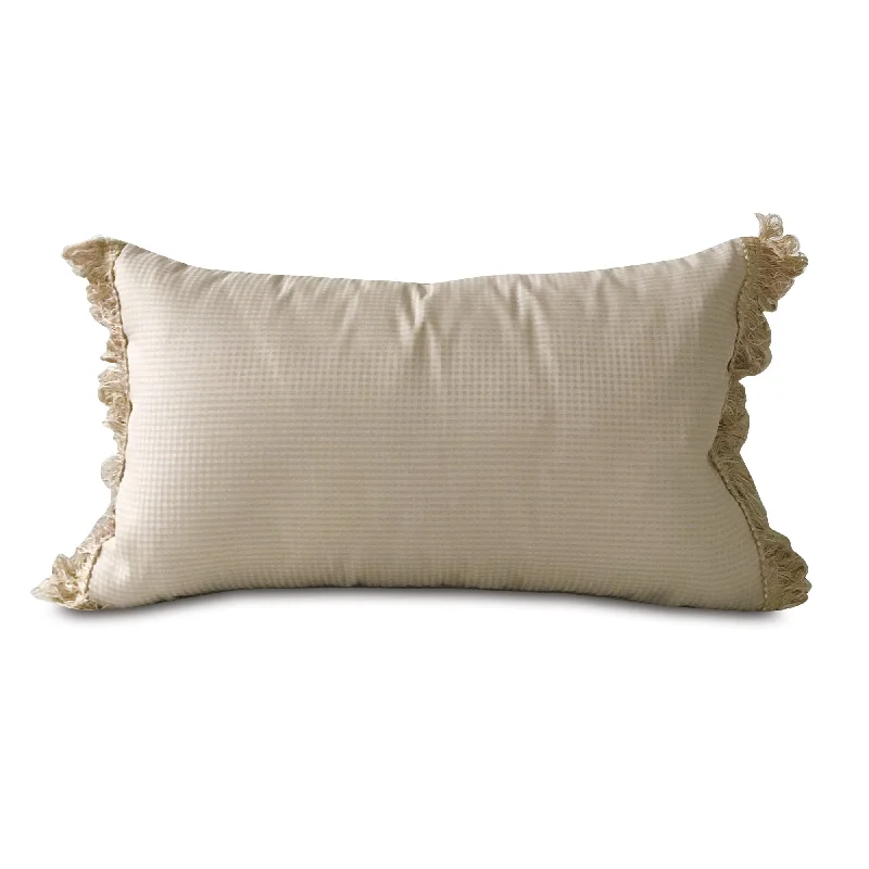 Cream Blush Gingham Lumbar Pillow Cover 13x22