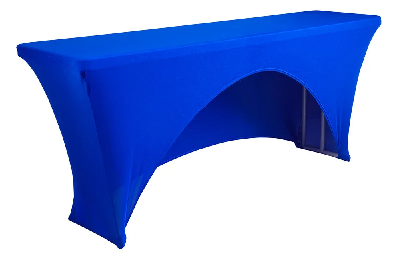 6 ft x 18" Open Back Spandex (220 GSM) Table Cover - Royal Blue (1pc)