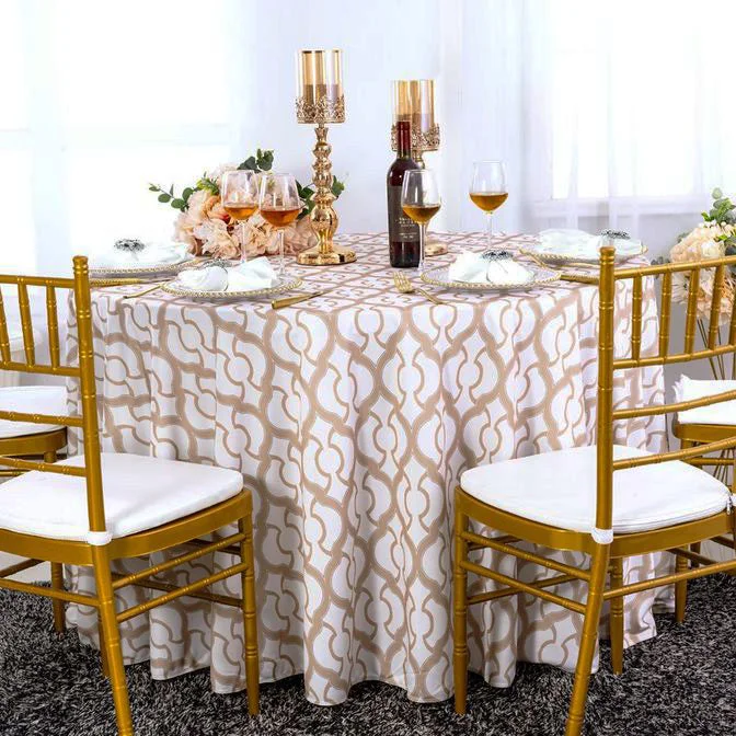 120" Seamless Round Miramar Scuba (Wrinkle-Free) (240 GSM) Tablecloth - Champagne (1pc)