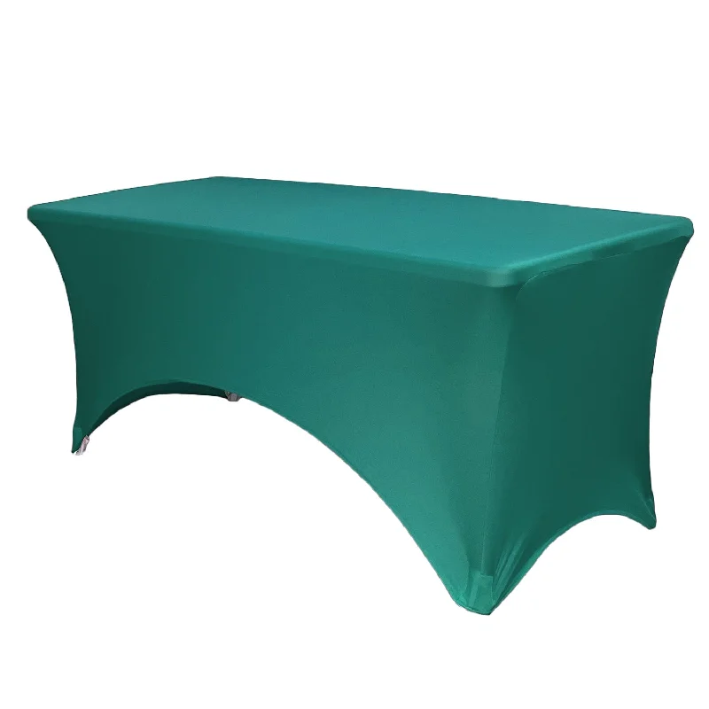 Stretch Spandex 6 Ft Rectangular Table Cover Teal