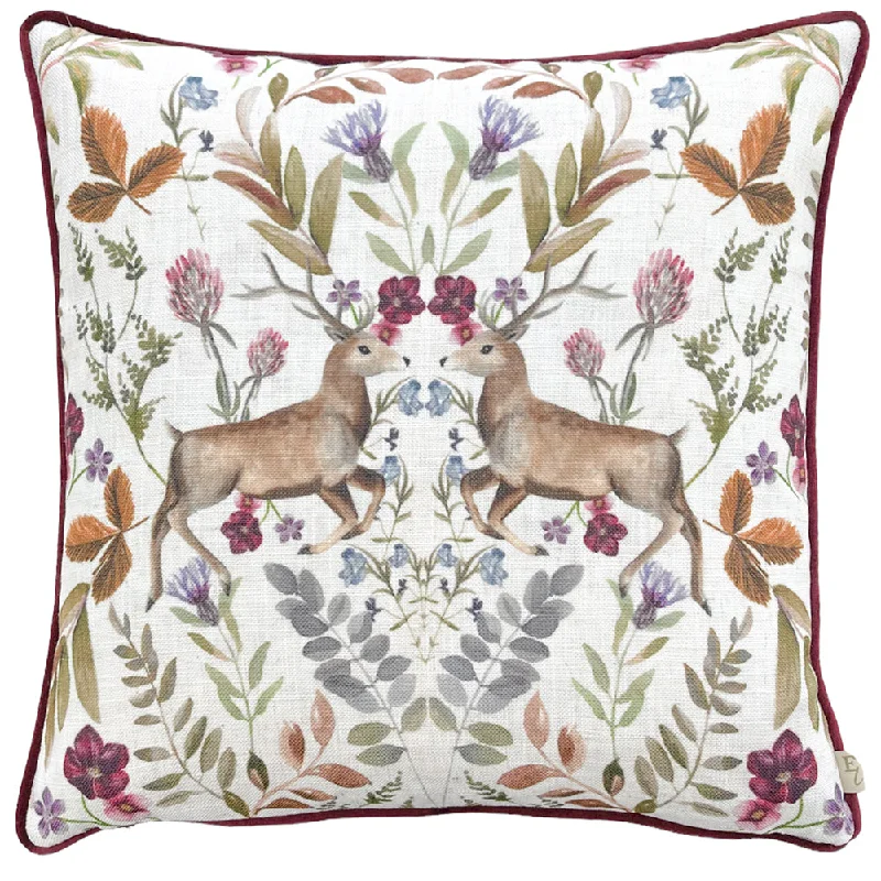 Mirrored Stag Cushion Shiraz