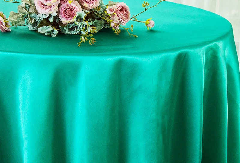 120" Seamless Round Satin Tablecloth - Jade (1pc)