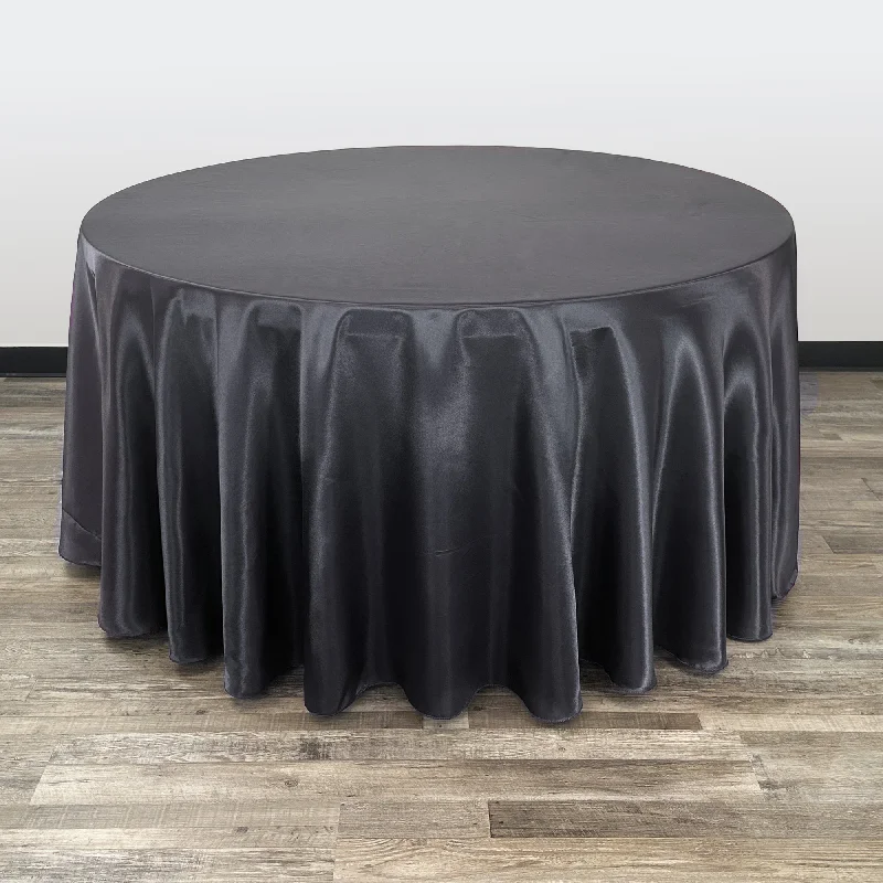 120 inch Satin Round Tablecloth Black