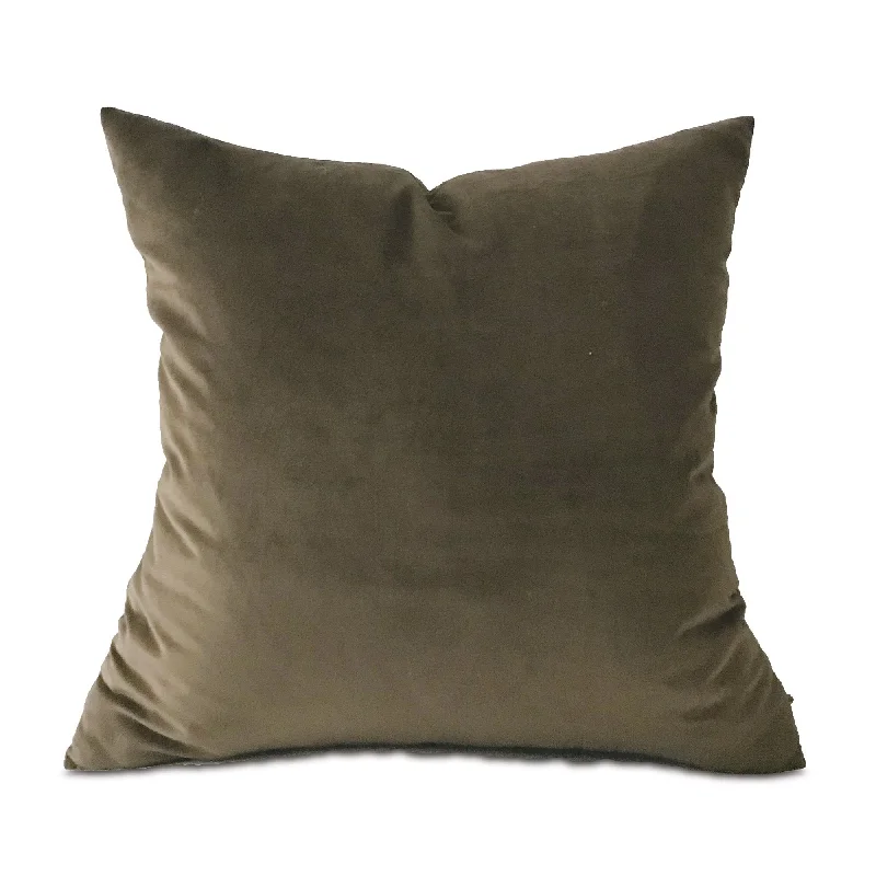 Mocha Velvet Throw Pillow Cover 24x24