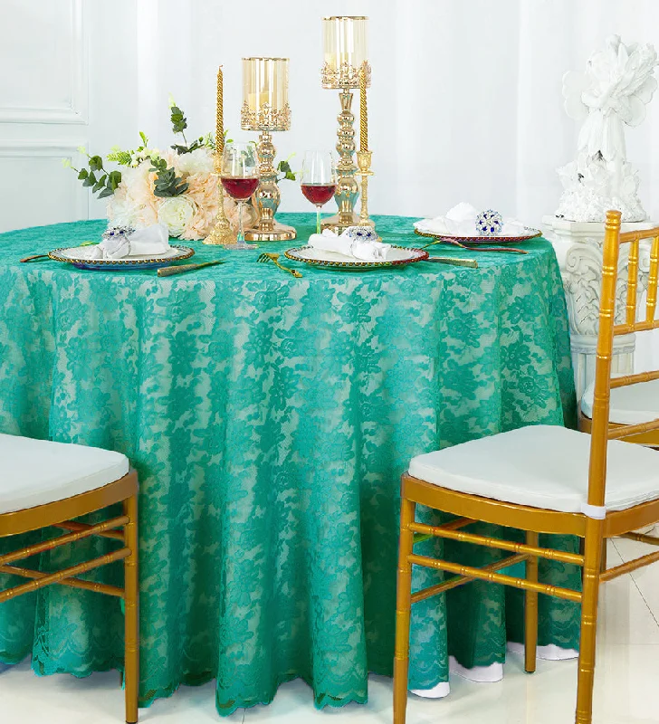 108" Round Caspari Lace Tablecloth/Table Overlay - Jade (1pc)