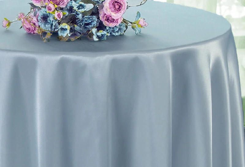 108" Seamless Round Satin Tablecloth - Dusty Blue (1pc)