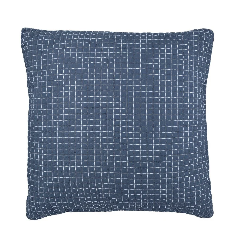 Clayra 26x26 Blue Cotton Euro Sham