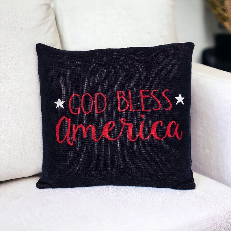 Navy Blue Patriotic Throw Pillow