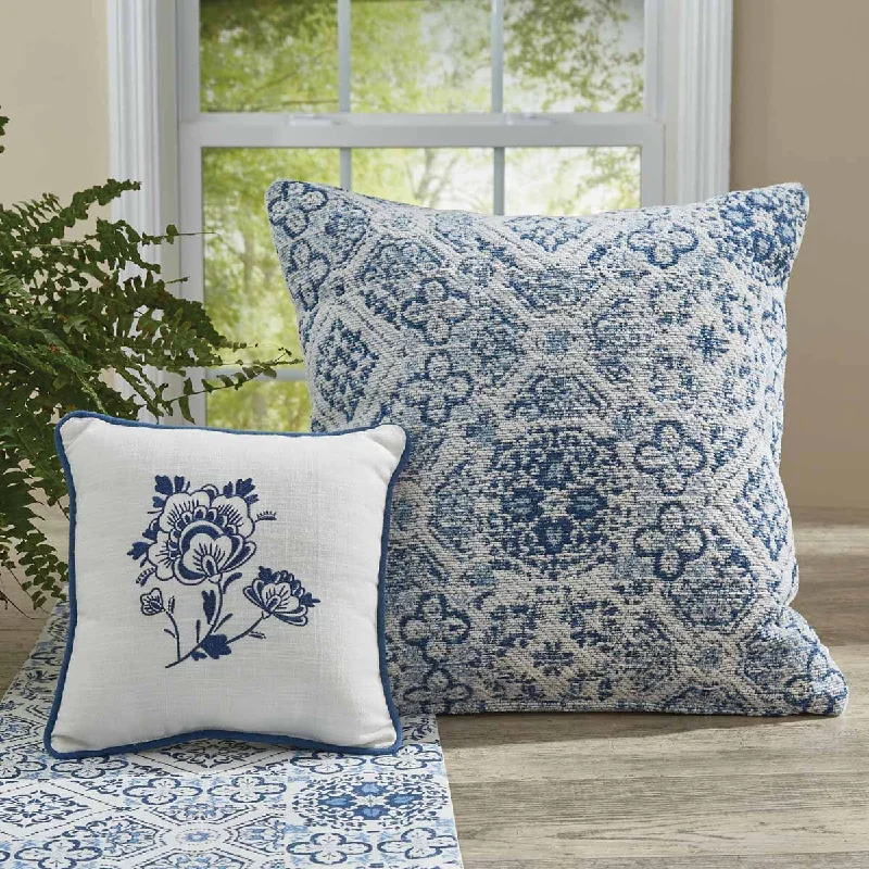 Williamsburg Delft Flower 10" Embroidered Pillow  Park Designs