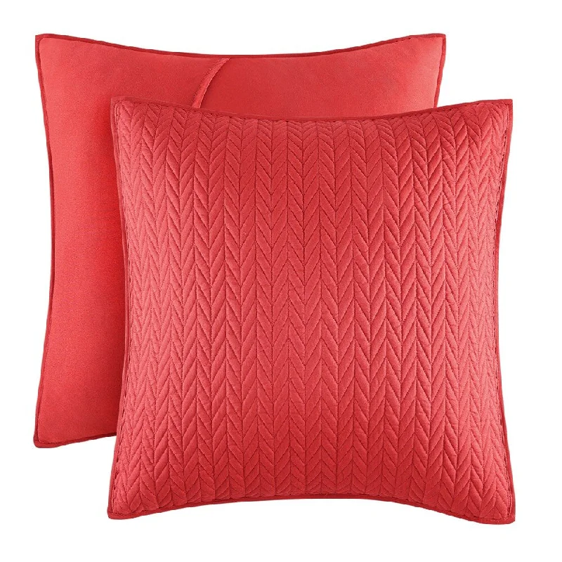 Five Queens Court Catori Tomato Quilted Euro Sham