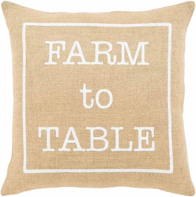 Farm to Table - Jute Square Pillow Cover - Clearance