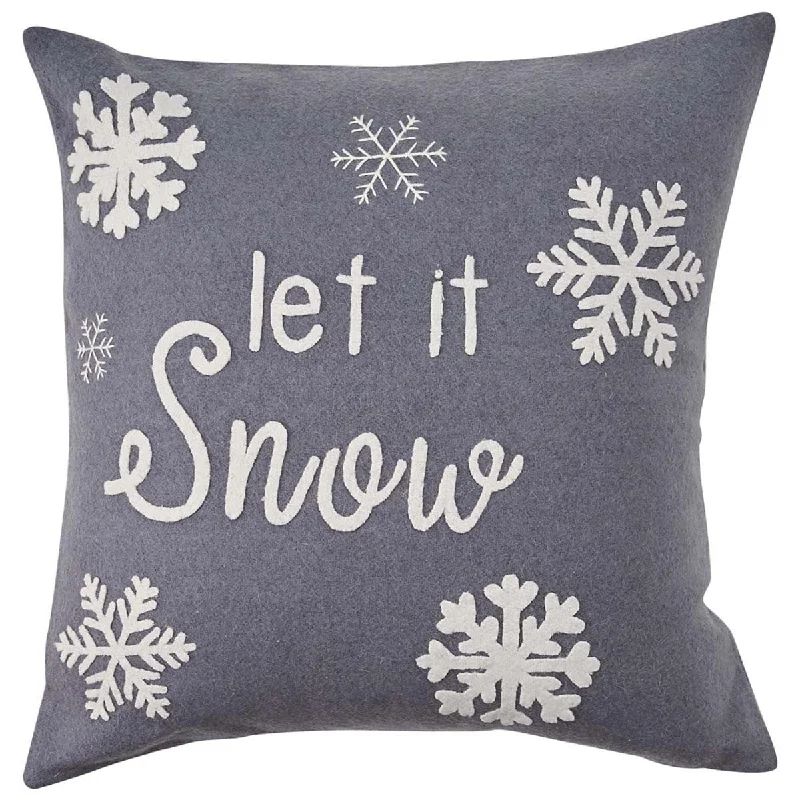 Let It Snow Felt 16" Pillow Set - Polyester Fill Set of 2 Park Designs