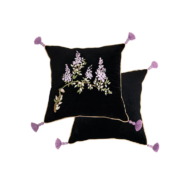 Wisteria Embroidery Wisteria Velvet Pillow Cover