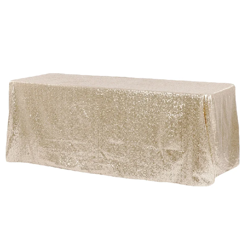 Glitz Sequin 90"x156" Rectangular Tablecloth - Champagne