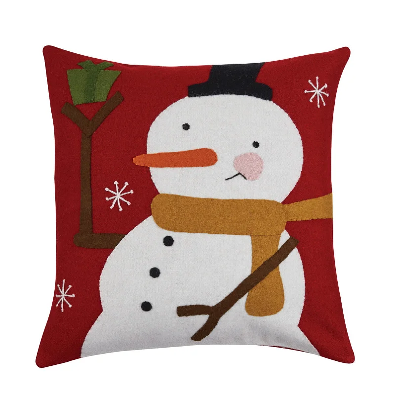 Snowman Felt Pillow with Polyester Insert - 16" Set of 2 Park Designs