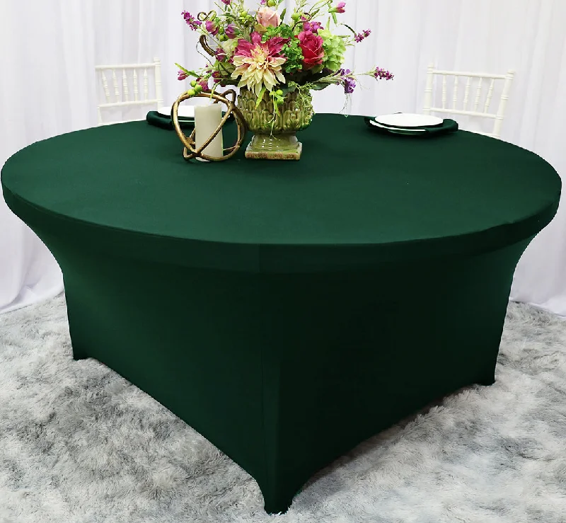 6 Ft Round Spandex (220 GSM) Table Cover - Hunter Green/Holly Green (1pc)