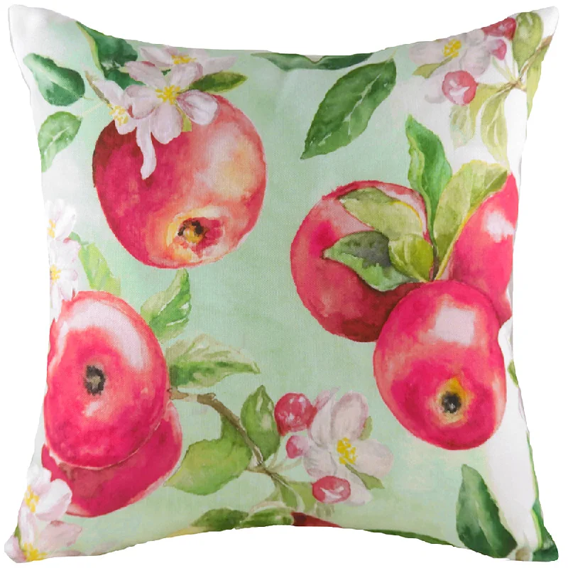 Fruit Apples Printed Cushion Sage/Pink