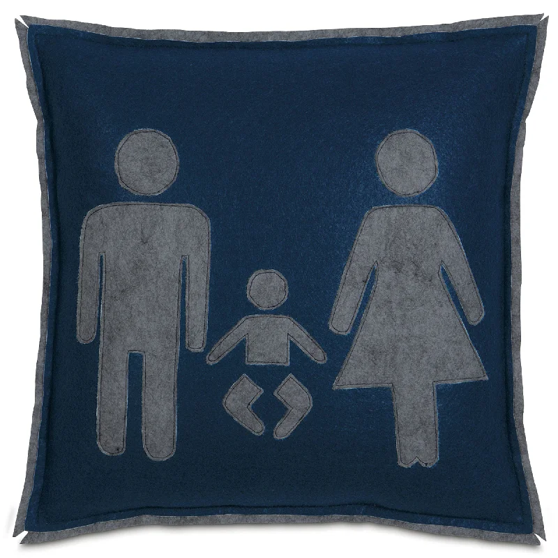 Navy Blue Family Union Decorative Pillow 18x18