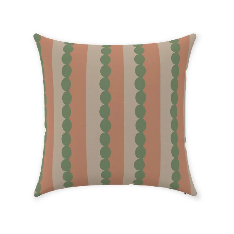 Peach & Peas Throw Pillow