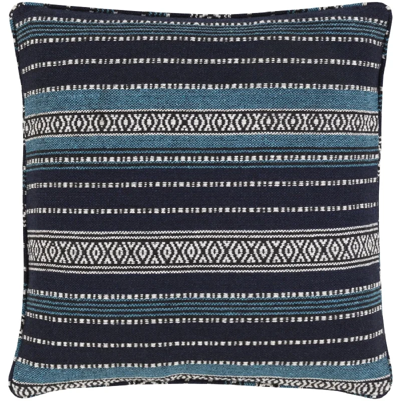 Maya Woven Pillow in Navy