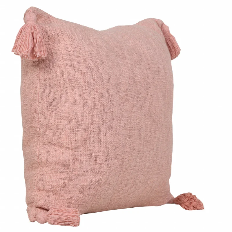 20" X 20" Light Pink 100% Cotton Zippered Pillow