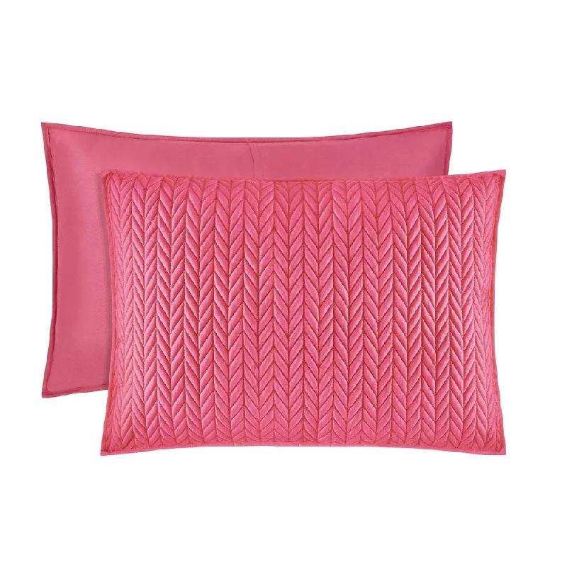 Five Queens Court Catori Pink Quilted Standard-size Sham