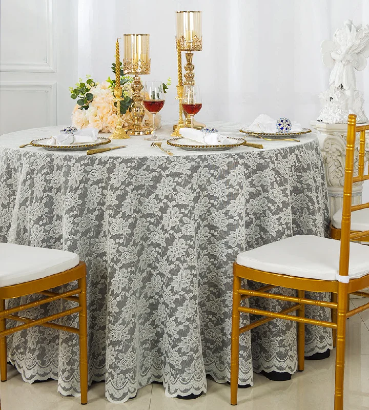 108" Round Caspari Lace Tablecloth/Table Overlay - Ivory (1pc)