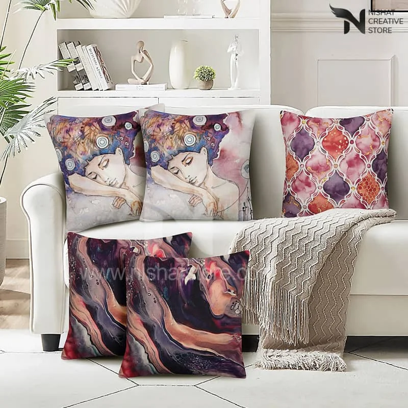 5 PCs Digital Printed Cushions Ds Cover #241